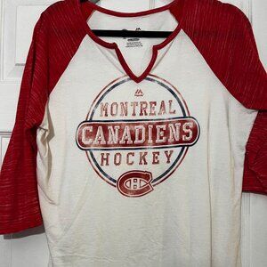 Montreal Canadians 2XL 3/4 Sleeve Shirt